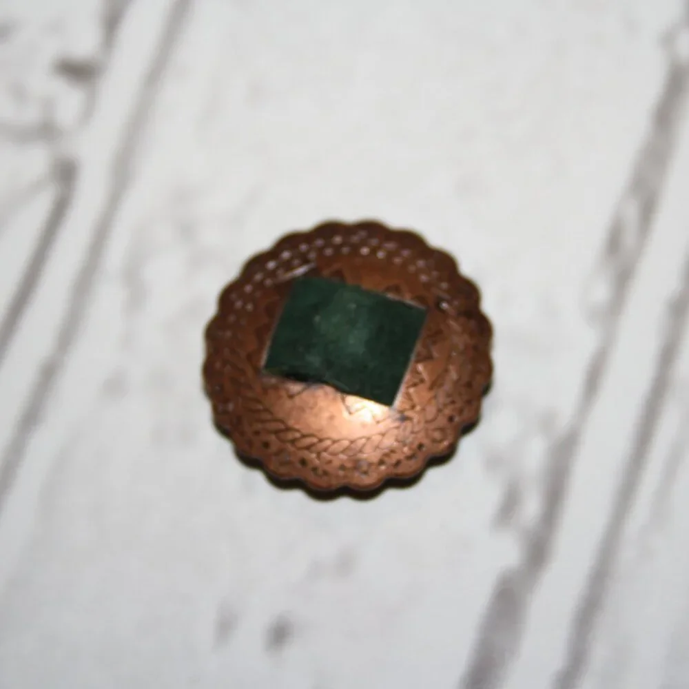 🟢🟤 Vintage Copper + Green Button Cover · 1